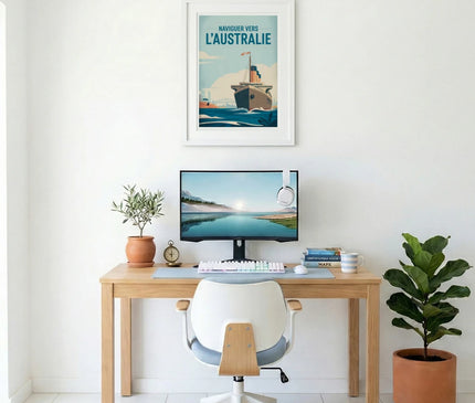 affiche ancienne compagnie maritime australie