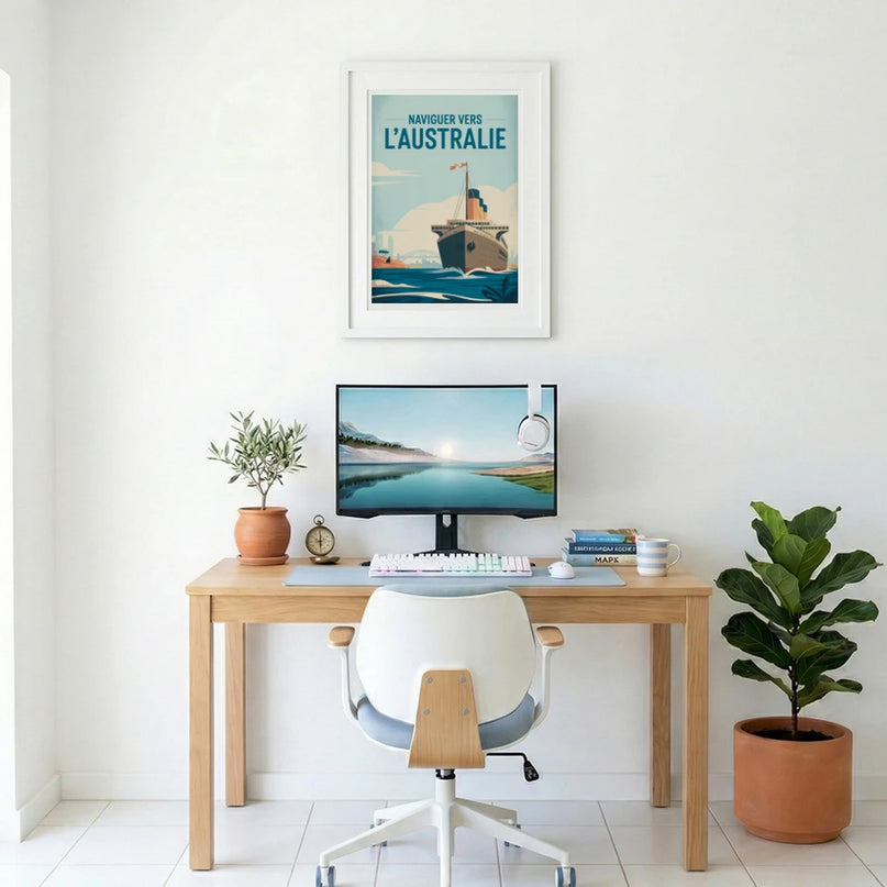 affiche ancienne compagnie maritime australie