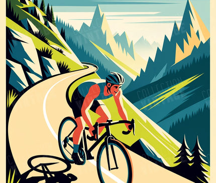 Affiche cyclisme en montagne