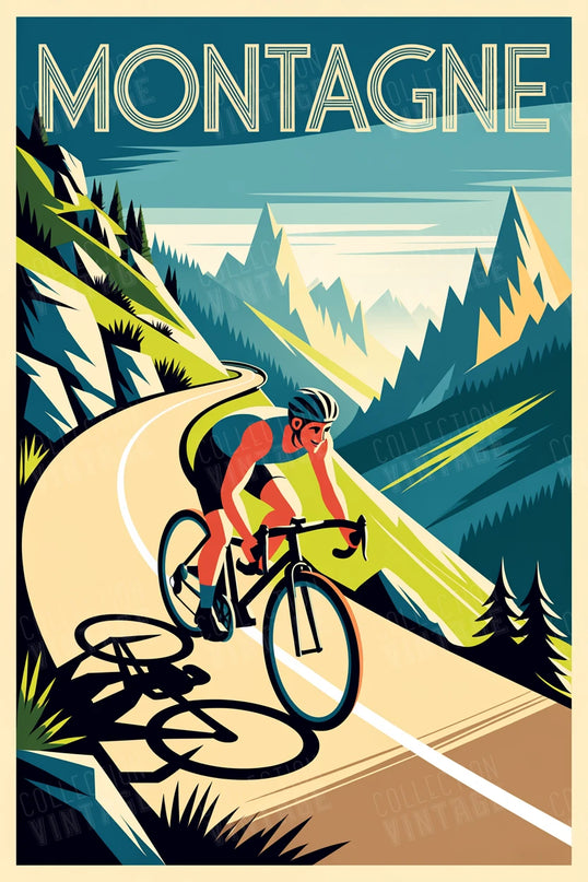 Affiche cyclisme en montagne