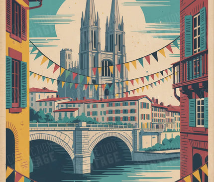 affiche bayonne style années 50