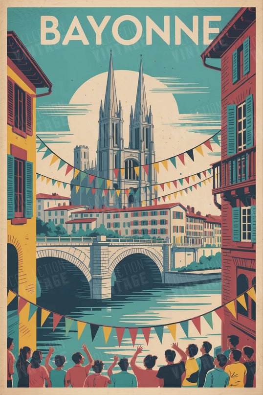 affiche bayonne style années 50
