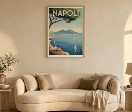 affiche baie de naples vintage