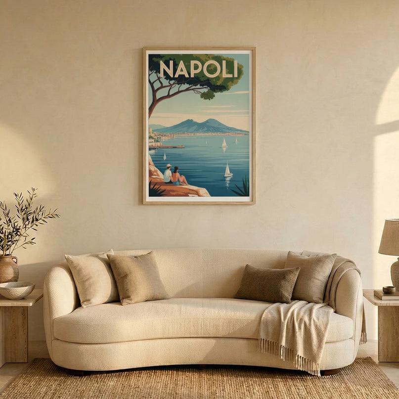 affiche baie de naples vintage