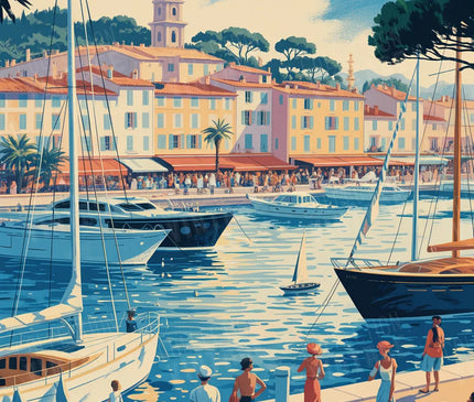affiche saint tropez illustration graphique rétro