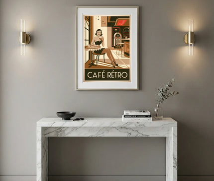 affiche pin up café rétro