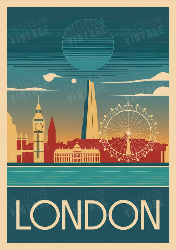affiche londres skyline minimaliste