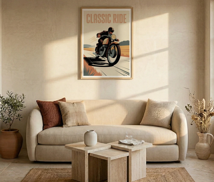 poster moto ancienne retro