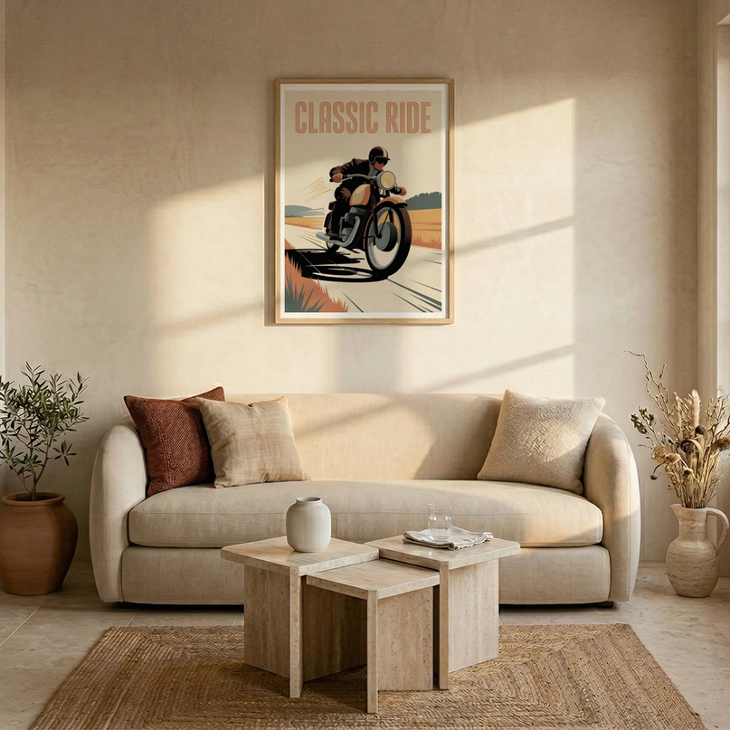 poster moto ancienne retro