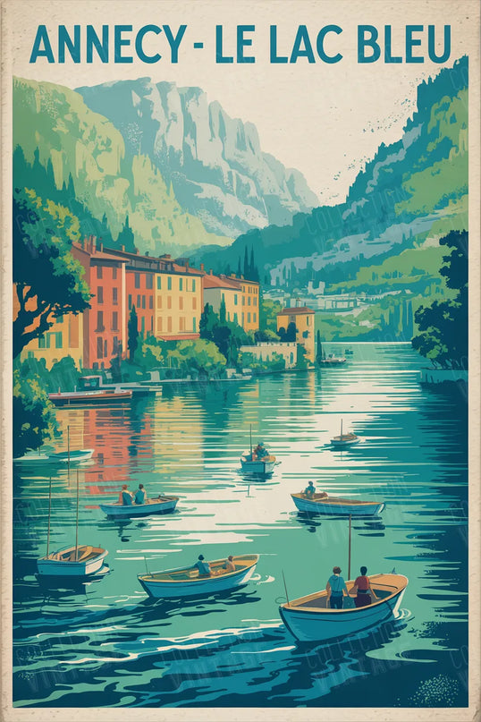 affiche annecy vintage style peinture
