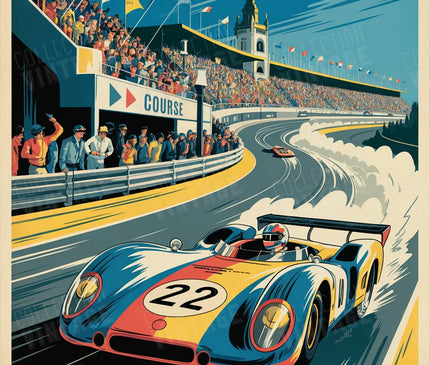 affiche 24h du mans reproduction ancienne