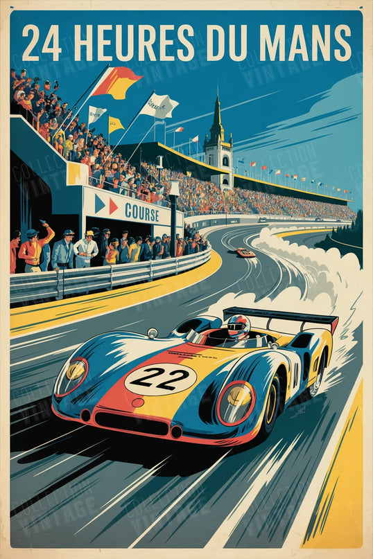 affiche 24h du mans reproduction ancienne