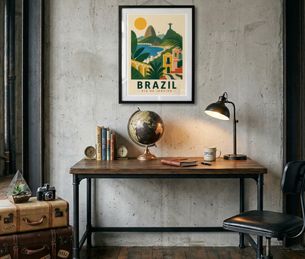 affiche brésil style collage vintage