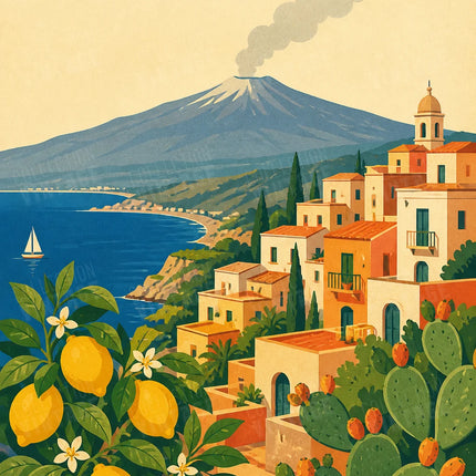 affiche décorative sicile style rétro