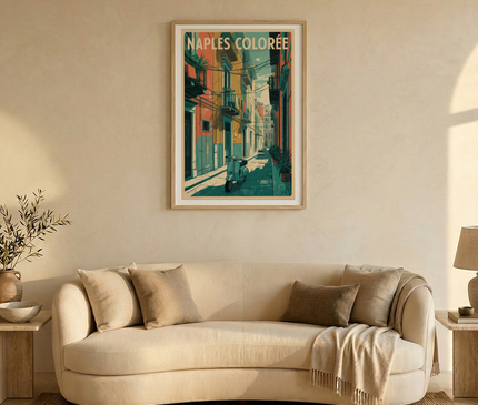 affiche naples façades colorées