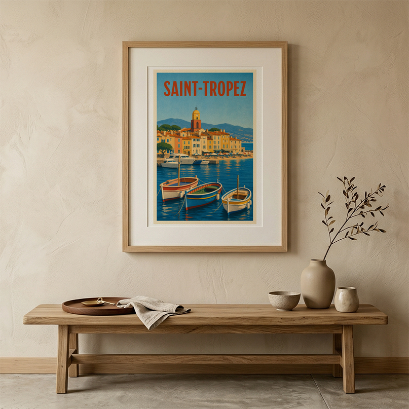affiche murale bureau Saint Tropez 