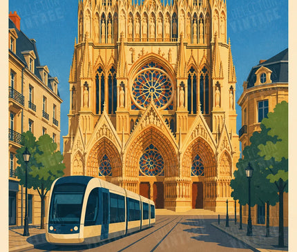 affiche reims monuments stylisés