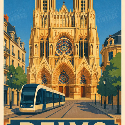 affiche reims monuments stylisés