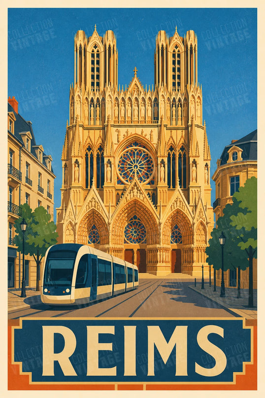 affiche reims monuments stylisés