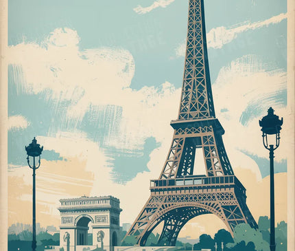 affiche paris monuments vintage