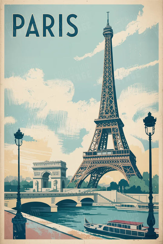 affiche paris monuments vintage