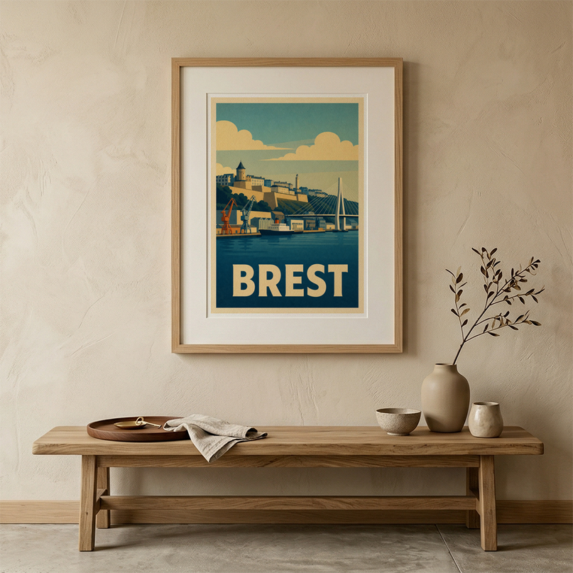affiche dialogue brest style vintage