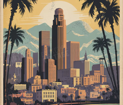 affiches los angeles silhouette skyline