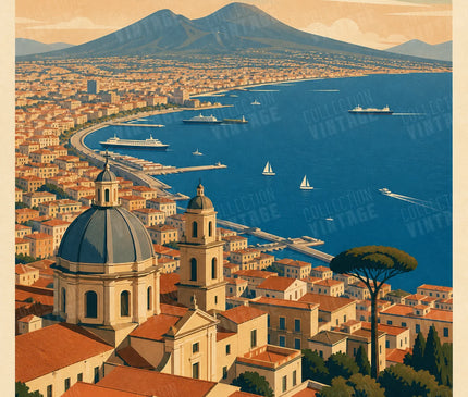 affiche naples vue panoramique