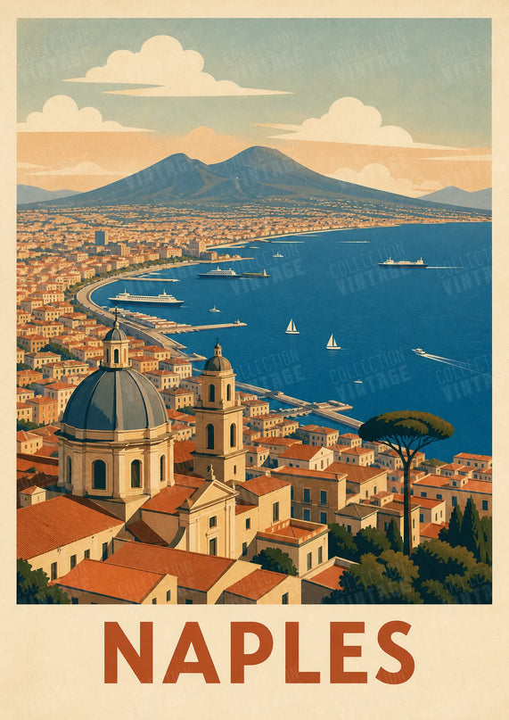 affiche naples vue panoramique