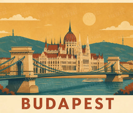 affiches budapest design rétro pour chambre