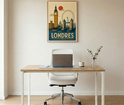 affiche londres style art déco