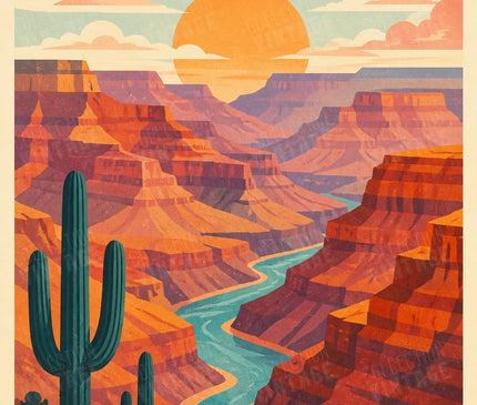 affiche grand canyon style art moderne vintage