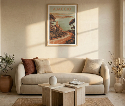 affiche ajaccio déco salon vintage