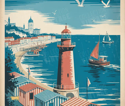 affiche boulogne-sur-mer front de mer graphique
