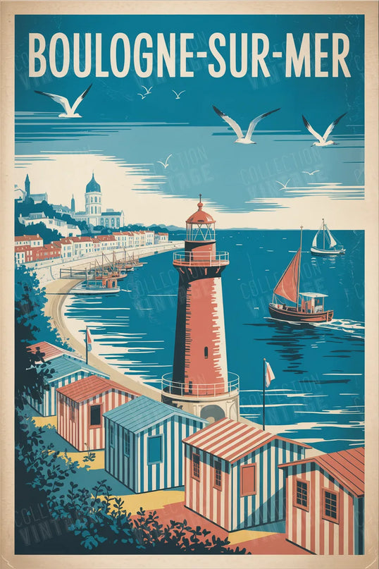 affiche boulogne-sur-mer front de mer graphique