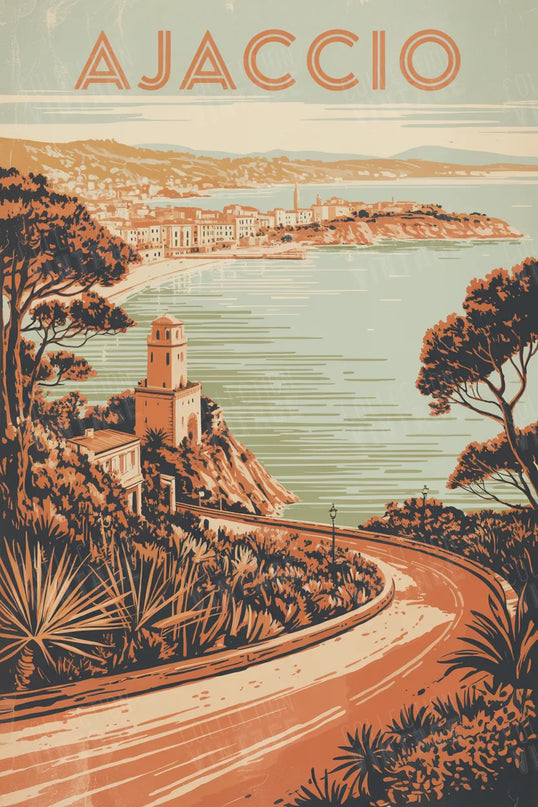 affiche ajaccio déco salon vintage