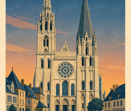 affiche chartres style rétro 1960