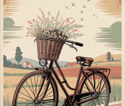 affiche vélo déco murale style bohème