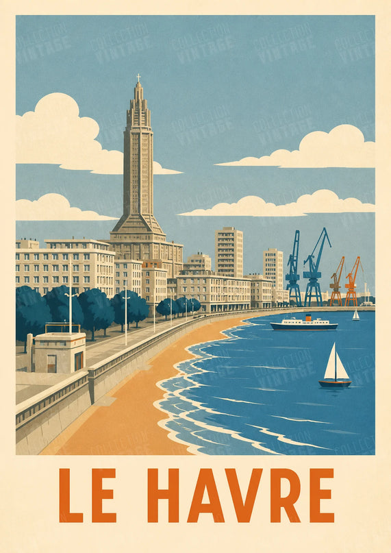 affiche le havre style travel poster