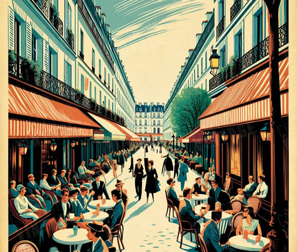 Affiche rue piétonne Paris
