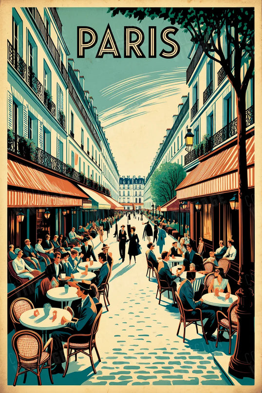 Affiche rue piétonne Paris