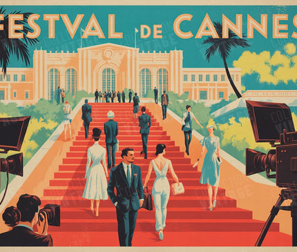 affiche festival de cannes style ligne claire