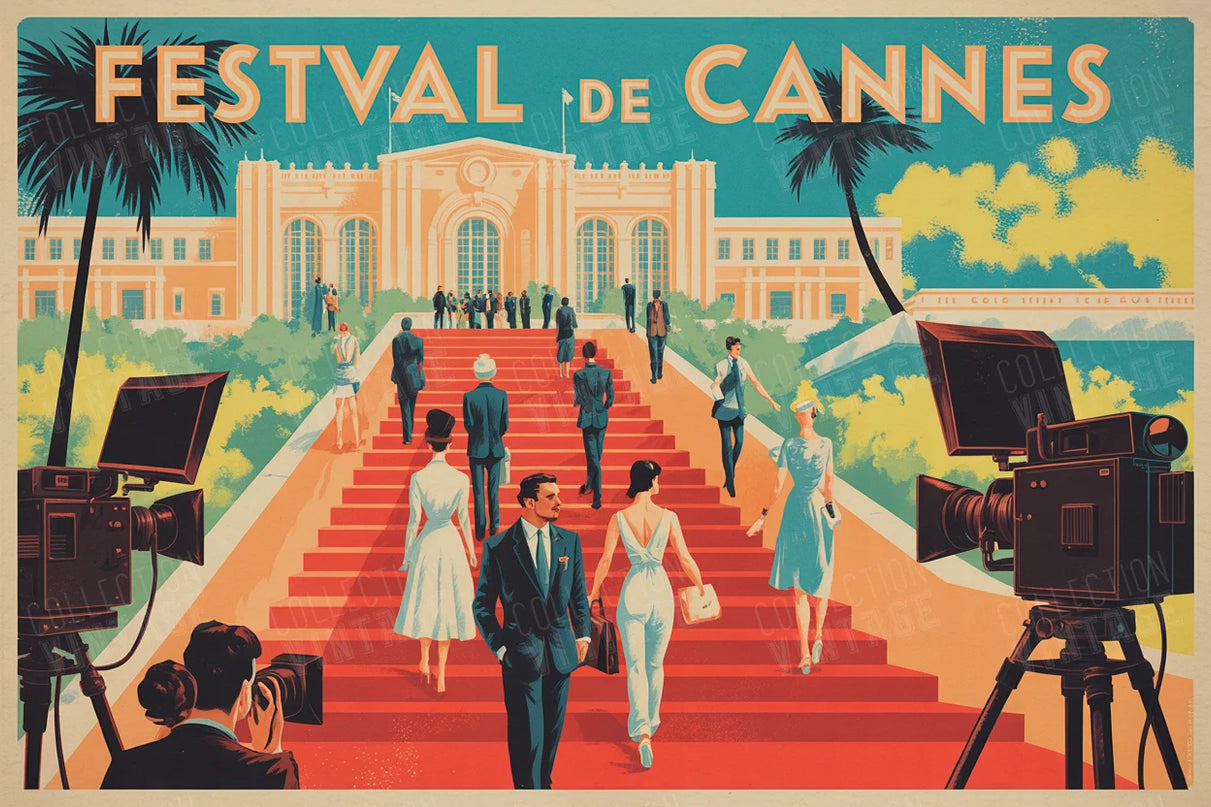affiche festival de cannes style ligne claire