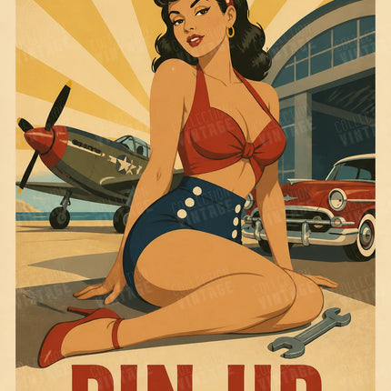 affiche pin up rétro pour homme