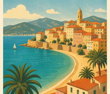 affiche ajaccio style carte postale ancienne
