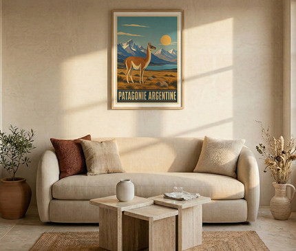 affiche guanaco patagonie argentine