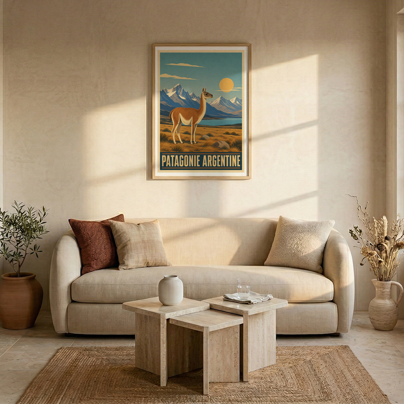 affiche guanaco patagonie argentine