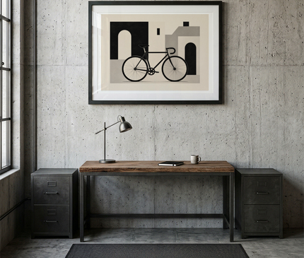 affiche vélo noir et blanc artistique