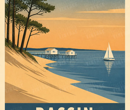 affiche murale style scandinave bassin d'arcachon