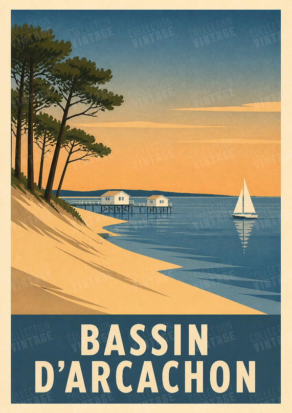 affiche murale style scandinave bassin d'arcachon
